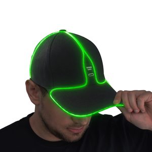 Gorra de Béisbol LED de <span class=keywords><strong>Alta</strong></span> Calidad OEM Personalizada con <span class=keywords><strong>Luz</strong></span>, para Festivales y Fiestas, con Logotipo Personalizado, 6 Paneles, Brilla en la Oscuridad - Product Image 1