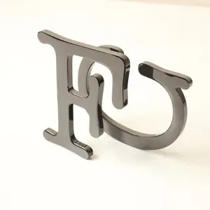 Loja ao ar livre Marca Da Empresa Logotipo Personalizado 3d Liga Cromado Porta de Metal Letras Do Alfabeto Letras De Metal Sinal de Negócio Ao Ar Livre