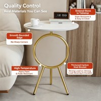 Nordischer Stil Kreatives Design Schiefer-Beistelltisch Sofa-Ecke Schlafzimmer Nachttisch Schmiedeeisen Kleiner Tisch