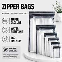 Pochette transparente refermable avec fermeture éclair, trou de suspension, en HDPE recyclable, résistante à l'humidité, pour chaussures et gadgets électroniques, avec logo personnalisé, pour petites commandes.