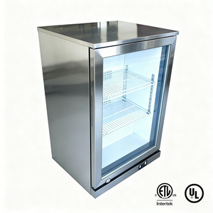 Réfrigérateur à bière à porte simple avec refroidissement par air / Réfrigérateur de bar à porte vitrée / Réfrigérateur à bière sous comptoir en acier inoxydable - Product Image 1
