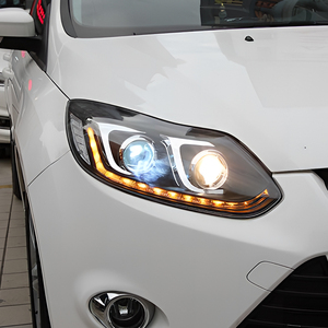 Fari Anteriori per <span class=keywords><strong>Ford</strong></span> Focus 2012-2014, Gruppo Fari LED Auto, Aggiornamento con Indicatori di Direzione Lampeggianti, 2 Lenti Proiettore, Accessori - Product Image 4