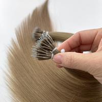 Extensiones de cabello humano ruso Nano Ring 100 gramos precio al por mayor extremos de cabello completo Super doble dibujado 22 pulgadas listo para enviar