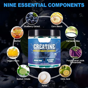 Caramelo de goma personalizado sin azúcar de etiqueta privada OEM suplemento de gomitas de Monohidrato de Creatina dietética preentrenamiento para hombres y mujeres - Product Image 3