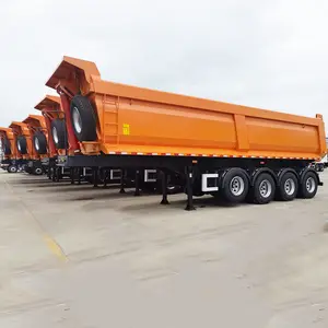 LSXC Hydraulic Rear Dump trailer 3 Axles 50 TONS Tipper Semi Truck Tipping Trailer For Sale