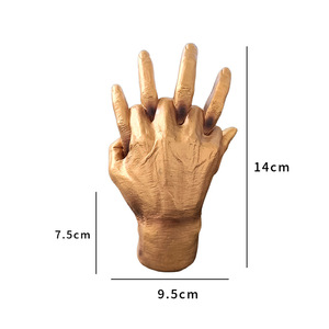 Statue <span class=keywords><strong>Doigts</strong></span> Entrelacés, Sculpture en Résine Mains Pliées Dorées pour Décoration Maison Bureau, Cadeau Anniversaire Mariage - Product Image 6