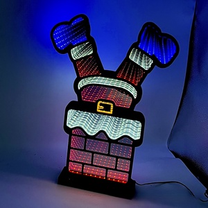 Lampada da Tavolo Natalizia del Produttore, Babbo Natale nella Camino, Luce Notturna a Tema Natalizio con LED - Product Image 3