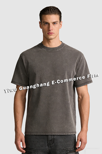 Camiseta de Cuello Redondo Vintage Lavada de Algodón 100% de 280g, Unisex, Estilo Urbano, Tallas Grandes, Versión <span class=keywords><strong>Americana</strong></span>, Camiseta Corta para Hombre - Product Image 4