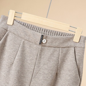 Pantaloni Casual primavera autunno donna vita alta elasticizzati a gamba dritta abiti in lana per lavoro traspirante a vita media pantaloni per donna - Product Image 2