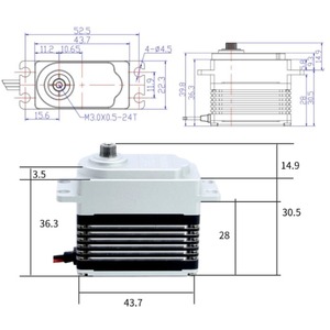 Servomoteur numérique Feetech FT955BL 12V sans balais, couple de 55 kg, résistant aux éclaboussures, pièces RC - Product Image 5