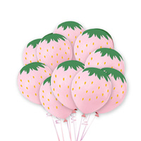 Lot de ballons en latex imprimés de 12 pouces, motifs fraise et pastèque, pour décorations de fêtes d'anniversaire et de vacances, vente en gros