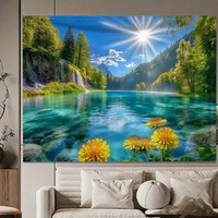 Tapisserie murale en polyester à motifs variés, résistante à la décoloration, légère, facile à accrocher, art mural, vente en gros