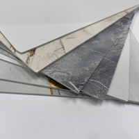 Nouvelles plaques UV haute brillance imitation marbre, feuilles de plastique flexibles pour la décoration intérieure avec des matériaux avancés