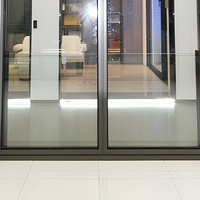Porte coulissante en verre moderne en alliage d'aluminium sur mesure Lolands, double vitrage, verre trempé, isolation phonique