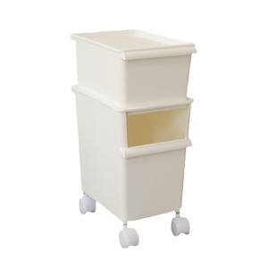 <b>Stackable</b> <b>Storage</b> Box Double Layer Food <b>Container</b> With Wheels Easy To Move For Kitchen pantry - Product Image 5