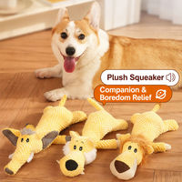 Jouet pour chien en peluche jaune couineur, motifs Lion, Loup, Éléphant, pour le nettoyage des dents et à mâcher, jouet de jeu pour chiot, vente en gros, usine OEM personnalisée