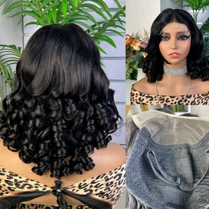 Perruque bouclée rebondissante de luxe à double trame, prix d'usine, vente chaude, cheveux vierges 5*5, longueur 16 pouces, durée de vie de 2 ans, sans perte de cheveux, toutes les couleurs - Product Image 2