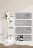 Nettoyeur vapeur multifonction COMPASS, nettoyeur vapeur haute température, alimentation secteur 1500W, chauffage en 25 secondes, écran LED, haute efficacité