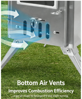 Poêle à bois portable en acier inoxydable, léger, pour pique-nique en plein air et chauffage BBQ