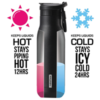 Bouteille d'eau thermique isolée de sport de 18 oz en acier inoxydable avec couvercle en paille Bouteille d'eau chaude à double vide