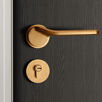 Poignée de porte de luxe moderne européenne avec serrure pour porte intérieure, poignée de porte à levier en acier inoxydable chromé