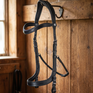 Brida Inglesa Negra para Carreras de Caballos, Decoración Personalizada, Equipo Ecuestre de Cuero, Modelo 0786, Superventas - Product Image 3