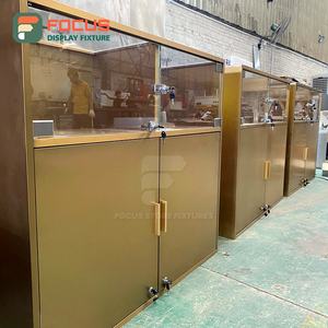 High Quality Wooden Jewellery Counter Modern Metal <b>Wall</b> Display Cabinet Luxury Custom Glass Jewelry Showcase for Shopping Mall - Product Image 5