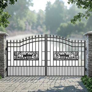 Porte en métal Design extérieur Grandes portes d'entrée principales Portes principales en acier Portes en <span class=keywords><strong>fer</strong></span> forgé Porte de garage Porte en <span class=keywords><strong>fer</strong></span> - Product Image 1