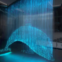 Lustre contemporain moderne personnalisé en cristal, suspension longue à fibres optiques, éclairage décoratif pour hall d'hôtel, villa, escalier