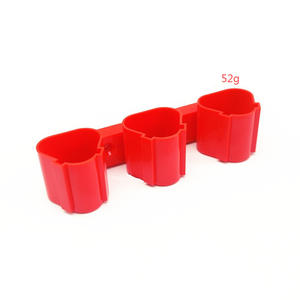 Red Plastic <b>Battery</b> Storage Rack For 18650 Cylindrical <b>Batteries</b> Triple Holder With Screws Home Use - Product Image 4