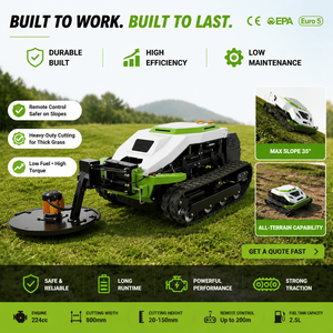 free shipping CE 900mm heavy duty remote crawler mower 608cc engine EPA grass cutter garden machine - Product Image 3