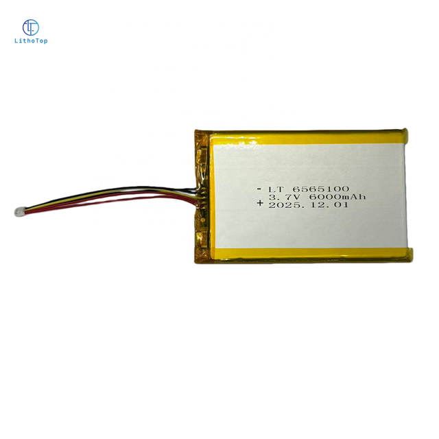 Professional Customized LithoTop Rechargeable Liquid Battery 6565100 3.7V 22.2Wh 6000mAh 300 Cycles 12-Month Warranty LiNiMnCoO2