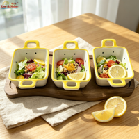 Ensemble de 6 coupelles à sauce en céramique peintes à la main, finition craquelée, petites coupelles à sauce soja avec support métallique pour restaurant et usage domestique