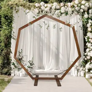 Arco de madera de estilo hip hop para decoración de bodas, telón de fondo de ceremonia exterior