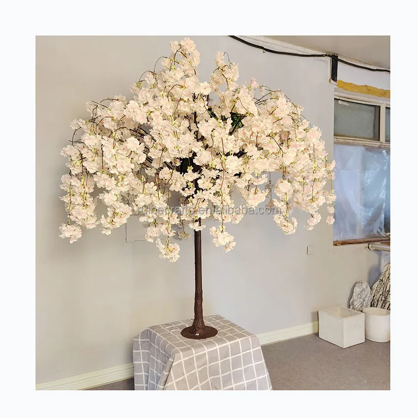 결혼식 파티 장식을위한 좋은 가격 창조적 인 인공 꽃 미니 벚꽃 나무