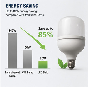 Ampoule LED à haute luminosité, ampoules à économie d'énergie, longue durée de vie, éclairage intérieur pour la maison, l'hôtel, le bureau, vente en gros, OEM - Product Image 3