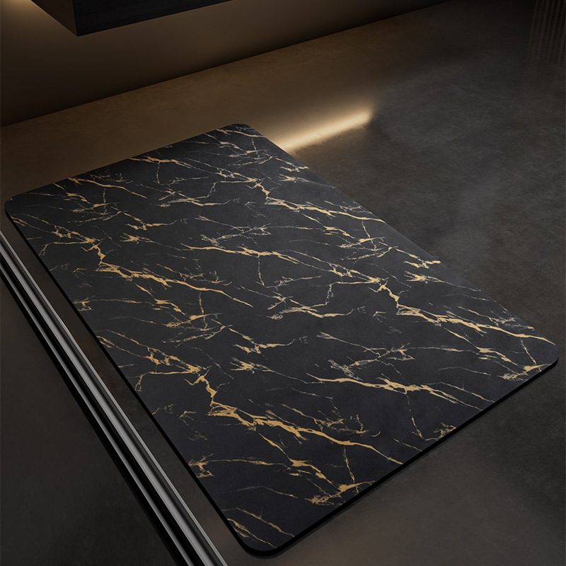 No-rinse bathroom mat - inkstone black