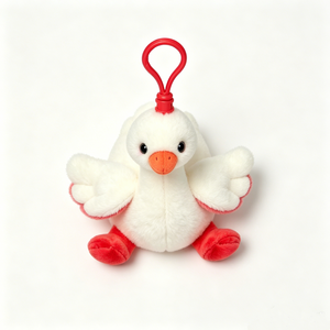 Porte-clés personnalisé en peluche de canard blanc, mini breloque de sac en forme de canard, jouet en peluche de canard moelleux à suspendre, petit animal en peluche de canard avec clip - Product Image 3