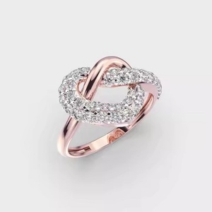 Venta caliente S925 plata esterlina capas corazón corte en forma de anillo doble conjunto moda Día de la Madre Regalos anillo joyería - Product Image 3