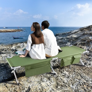 HISPEED Camilla Cama Camping <span class=keywords><strong>XL</strong></span> 2M Persona individual Aluminio Gran Camping Cuna Cama plegable para acampar - Product Image 6