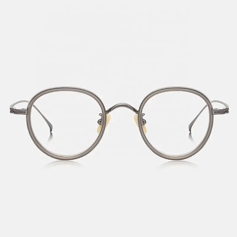 カスタム男性女性丸型特大日本光学メガネフレーム眼鏡PVCノーズパッド付き