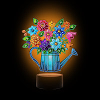 Lampe de chevet en acrylique double face avec peinture diamantée de Noël, lampe de nuit multifonctionnelle en diamant, lumière LED en strass