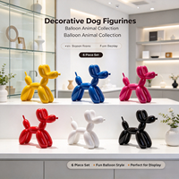 Ensemble de figurines de chien ballon colorées BElla, ornements d'animaux mignons, statues décoratives amusantes pour la maison, la vitrine de magasin et les cadeaux