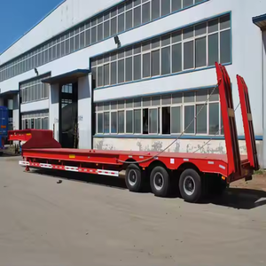 High Quality 3-axis 80 Ton Low Bed Trailer, Low <b>Flatbed</b> <b>Truck</b> Trailer, Transport Excavator and Other Heavy Machinery - Product Image 6
