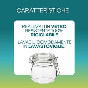 Glass <b>Jars</b> 500 Ml Airtight Clip Closure Ideal <b>For</b> Preserves <b>Jams</b> Biscuits - Product Image 3