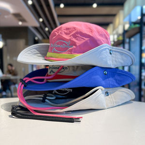 Sombrero de pescador con bloques de color de nuevo estilo para unisex, para verano, actividades al aire libre, de ala ancha, de secado rápido, con protección solar, para montañismo. - Product Image 2