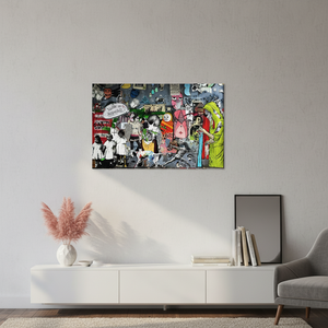 Elegant Banksy Style Graffiti Print Canvas Artwork - Modern Decor,<b>WRAPPED</b> CANVAS - Product Image 3