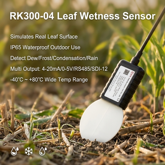 RK300-04 Leaf Wetness & Temperature Sensor High Precision Fast Response Multiple Outputs IP65 for Agriculture Irrigation Control