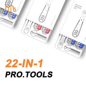 Juego de Llaves de Trinquete Mingtu Home Mini 22 en 1, <span class=keywords><strong>20</strong></span> Puntas, Mango de Acero Resistente, Destornillador Multiusos de Calidad Profesional con Acabado Natural - Product Image 6