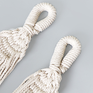 Đôi có kích thước Boho macrame võng màu đen với tua và đuôi cá đan bao gồm dây thừng và dây rút túi bông võng - Product Image 4